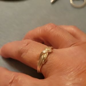 Silver Wire Wrapped Infinity Bow Ring
